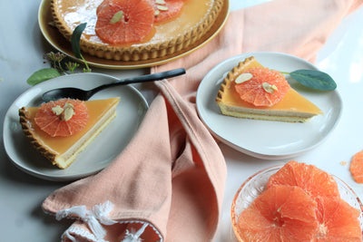 Grapefruit Almond Butter Panna Cotta Tart