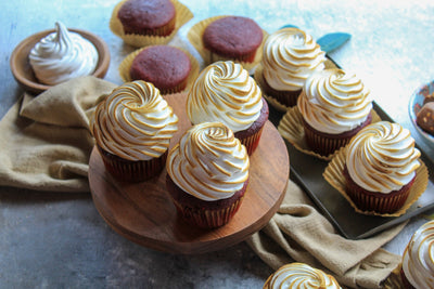 Red Velvet Rocky Road Cupcakes