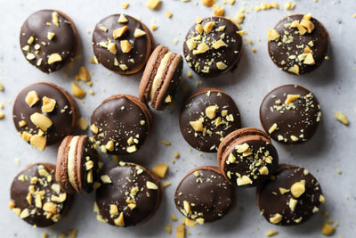 Chocolate Peanut Butter Macarons