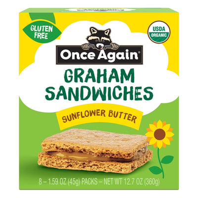 Once Again Crackers Box of 8 Sunflower Butter Graham Cracker Sandwiches