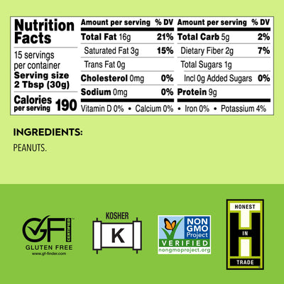 Once Again Nut Butter Peanut Butter Crunchy Natural Peanut Butter - Salt Free