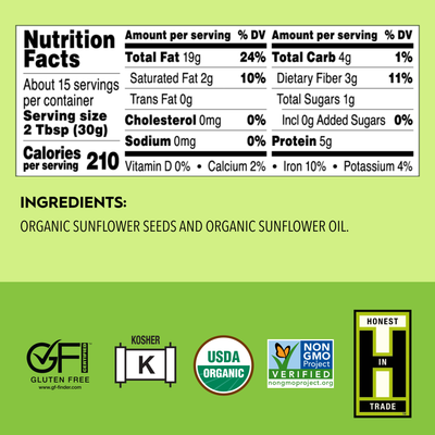 Once Again Sunflower Butter Organic Sunflower Butter - Salt Free, Unsweetened