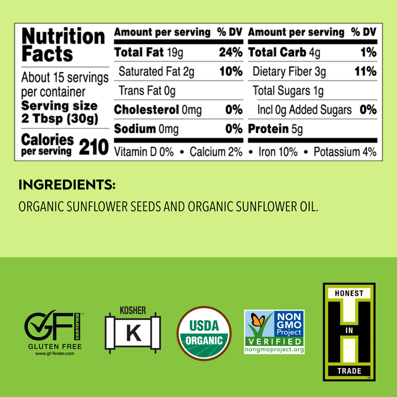 Once Again Sunflower Butter Organic Sunflower Butter - Salt Free, Unsweetened