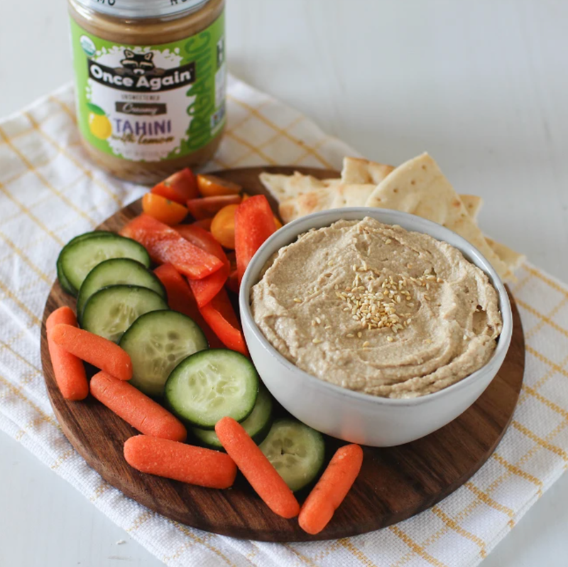 Once Again Tahini 16oz Glass Jar / Each Organic Sesame Tahini with Lemon - Salt Free, Unsweetened - 16 oz