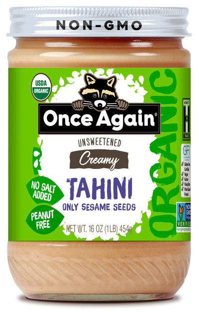 Once Again Tahini Organic Sesame Tahini - Salt Free, Unsweetened - 16 oz